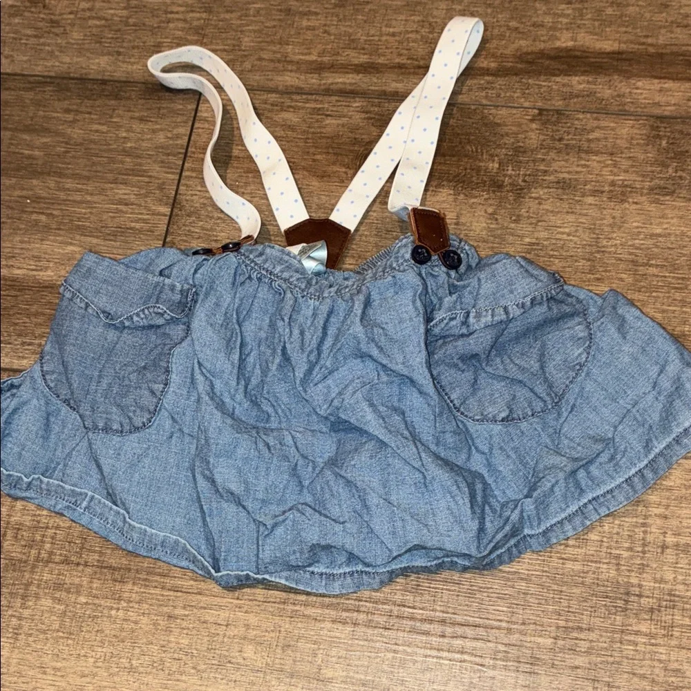 Charming Denim Diaper Cover with Suspenders